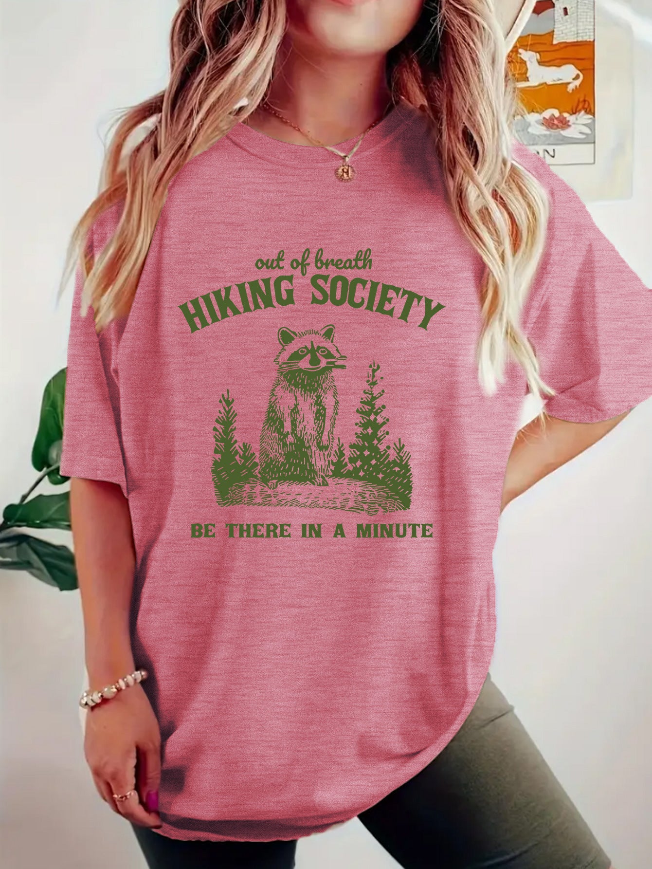 Short sleeved t-shirt printed with HIKING pattern