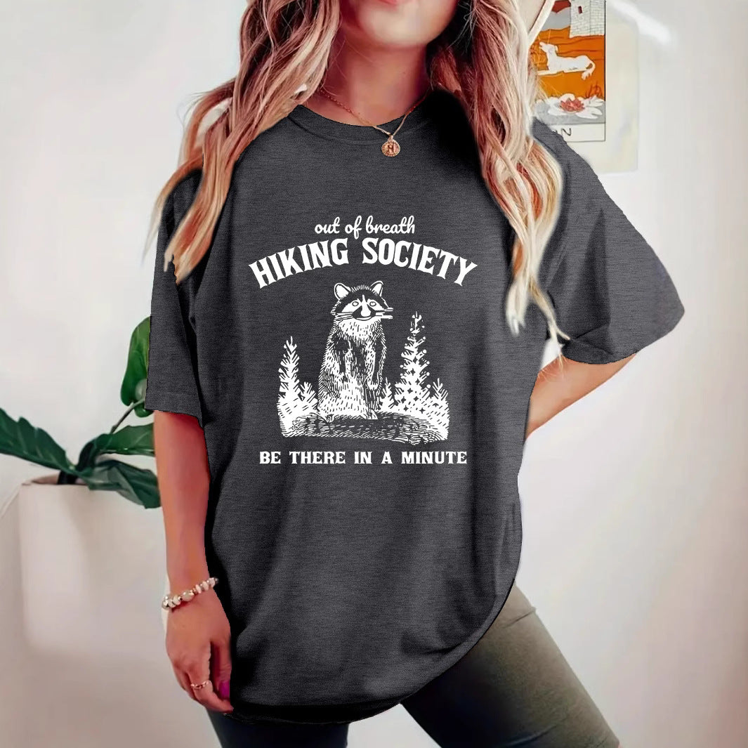 Short sleeved t-shirt printed with HIKING pattern