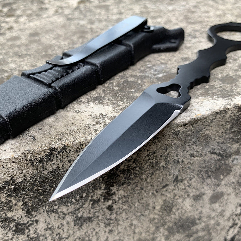 Fixed Blade Outdoor Knife – 440 Steel, 17cm Total Length, Nylon/Fiberglass Sheath