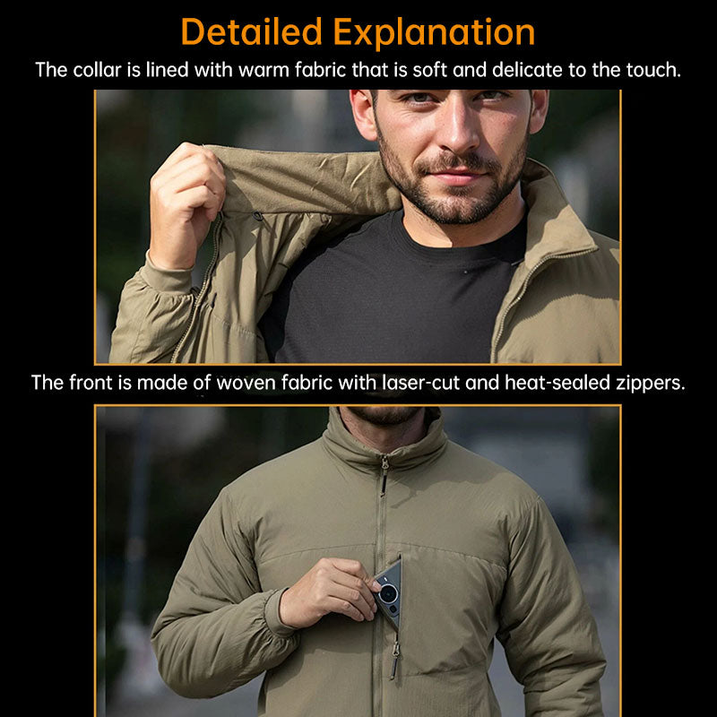 Men's Padded Hooded Winter Hiking Jacket – Water-Resistant, Windproof, Lightweight