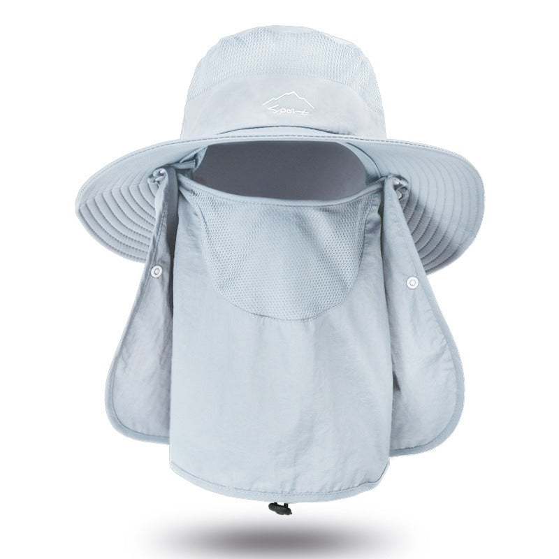 Men's Wide-Brim Fishing Sun Hat – Nylon, Quick-Dry, Fits 56–60cm Head Circumference