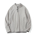 Outdoor Hiking Trekking Wave Pattern Fleece Loose Half-Zip Hoodie
