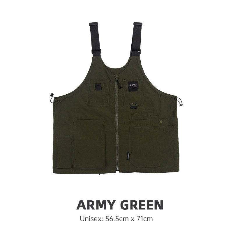 Multi-Pocket Sleeveless Vest, Camping Fishing Work Travel Hiking Shoulder Bag Waistcoat, Unisex Utility Jacket