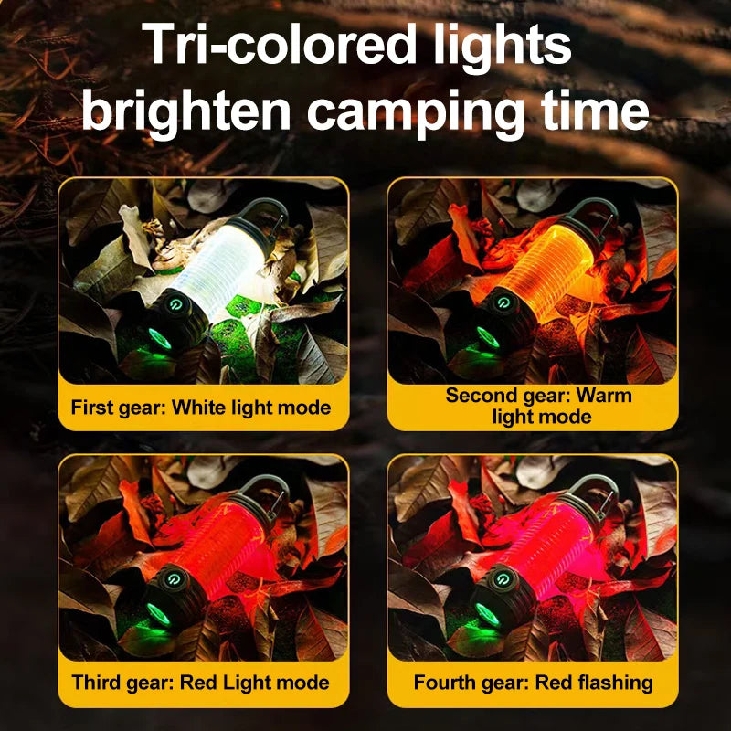 Camping Atmosphere Light & Flashlight – Type-C Rechargeable, ABS, 130×35mm, Waterproof